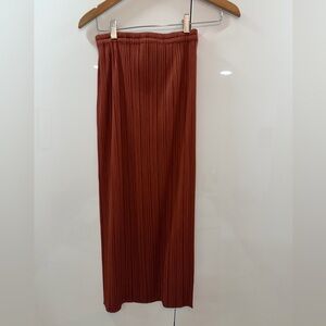 Pleats Please Rust Midi Skirt 02/XS